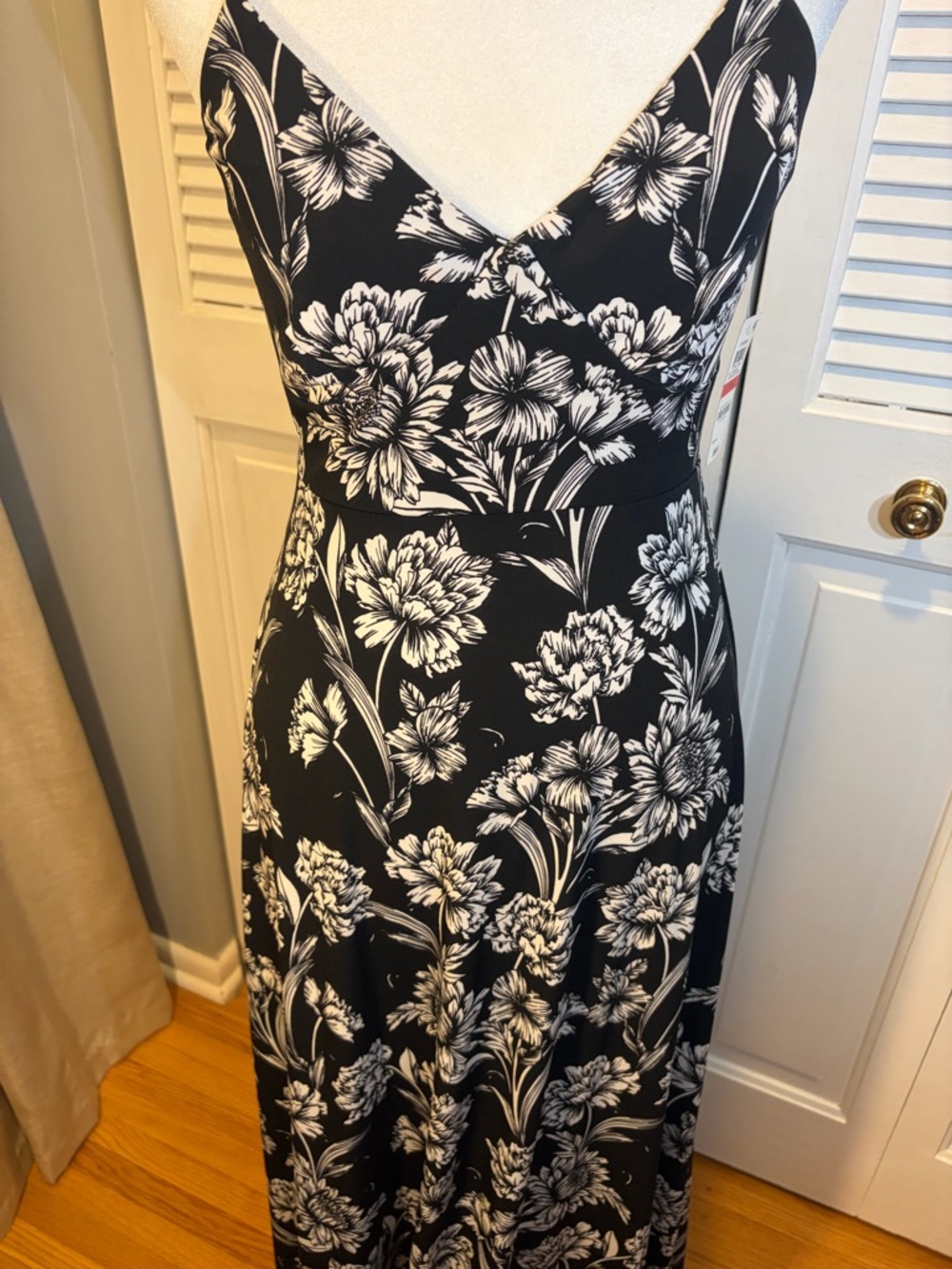 INC International Concepts Black and White Floral Maxi Dress